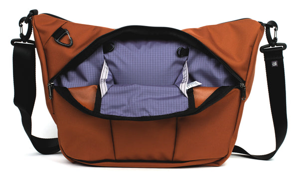 Parental Unit with Burnt Orange 1050 Ballistic with Dusk (blue-grey with light grey grid) 210 Cerylon interior.